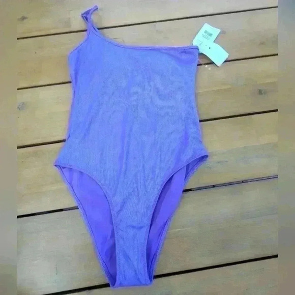 Heather Mauve One Shoulder One-piece Swimsuit - XS NWT - Picture 3 of 5